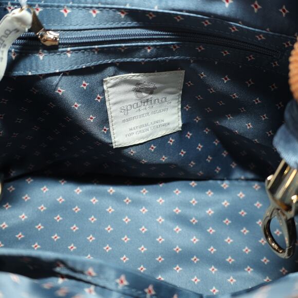 Spartina 449 Crossbody Velvet Handle Bucket Bag - White Hall Blossom Sprig - NWT - Picture 13 of 15